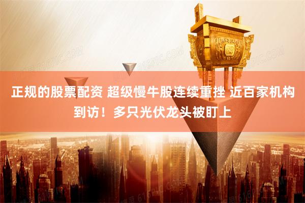 正规的股票配资 超级慢牛股连续重挫 近百家机构到访！多只光伏龙头被盯上